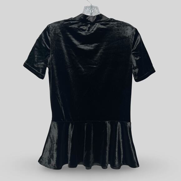 Zara Black Velvet Peplum Top - Picture 4 of 4